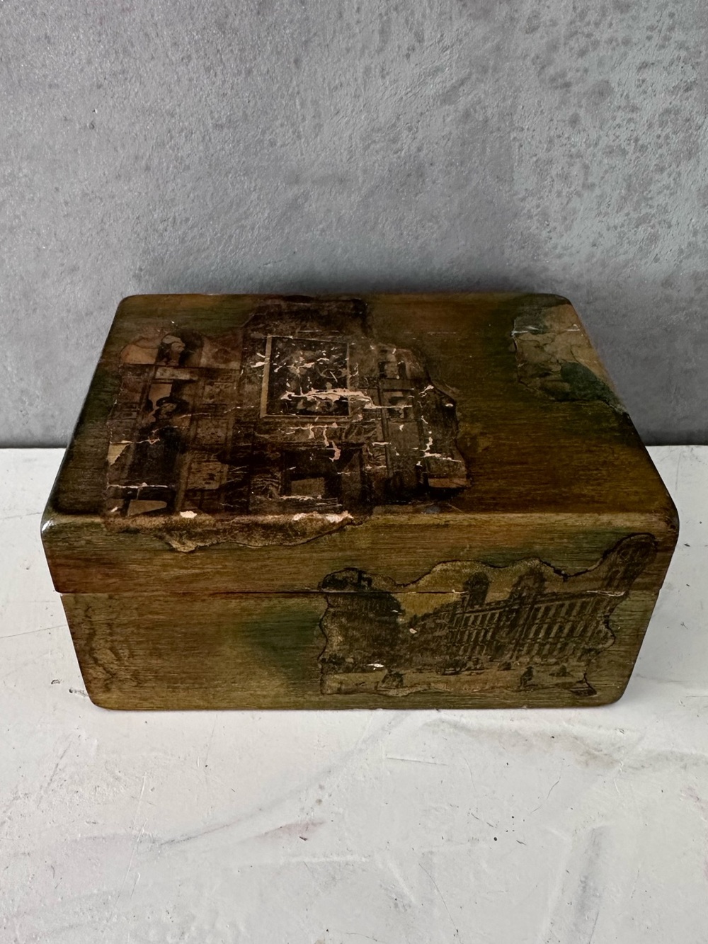 VINTAGE WOOD BOX FELT LINER